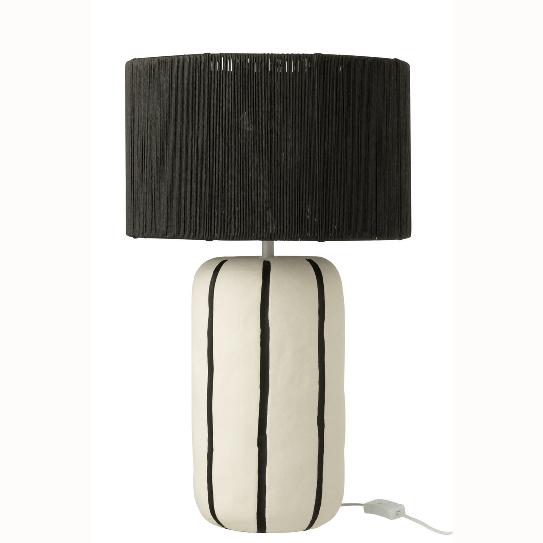 Lampa stołowa Pasiasta Ceramika Czarna/Biała J-Line