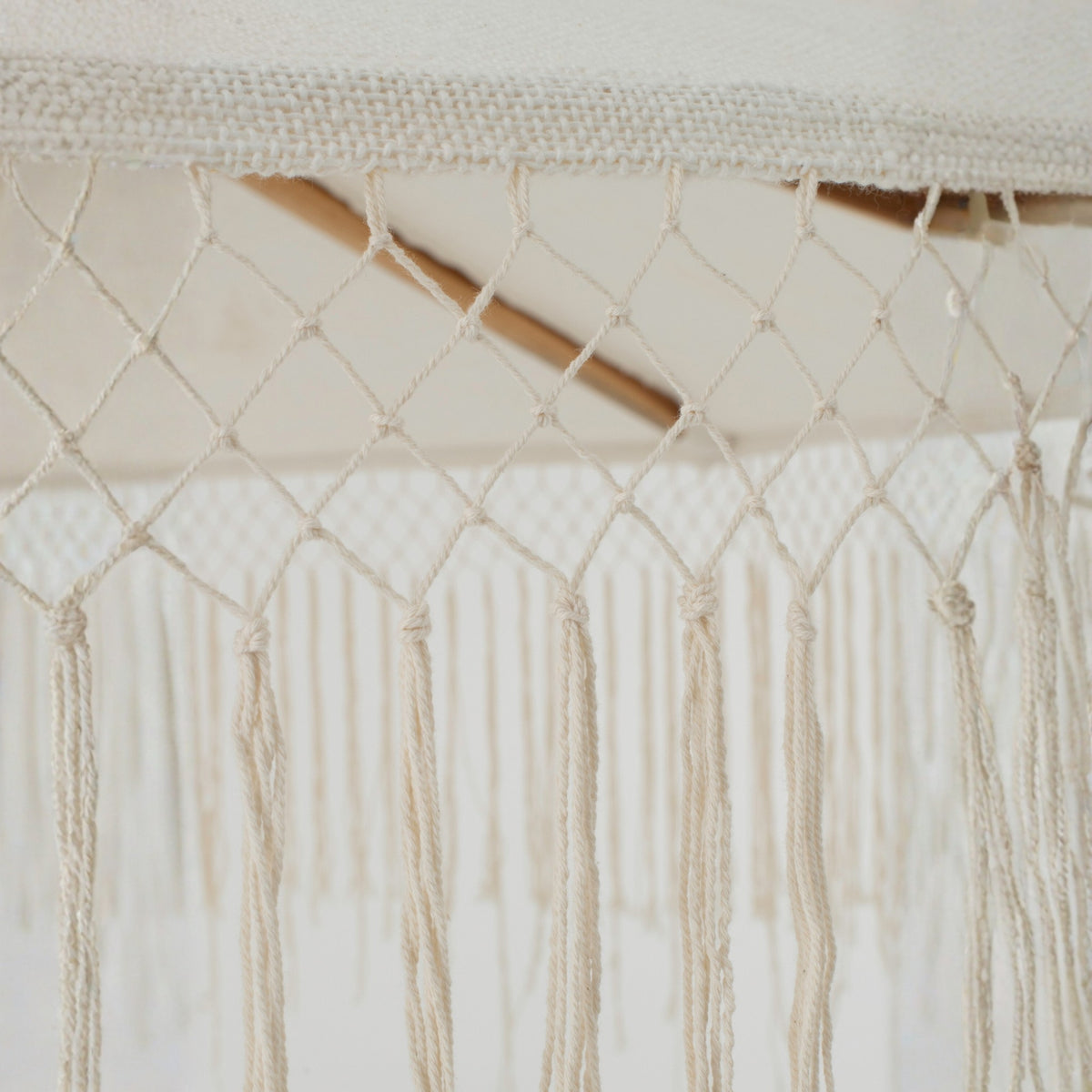 Parasol Makramowy Drewniany Ecru 200x250cm J-Line