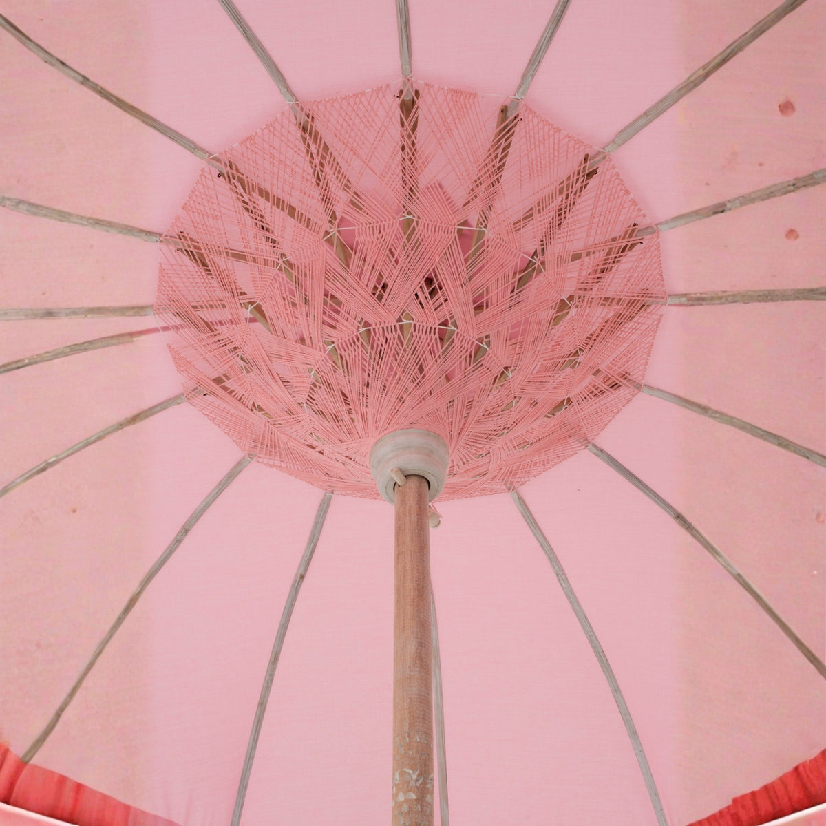 Parasol Bobbi Drewno/Bawełna Jasnoróżowy J-Line