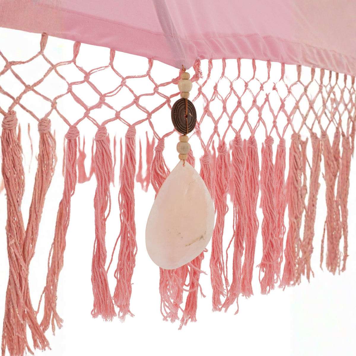 Parasol Bobbi Drewno/Bawełna Jasnoróżowy J-Line