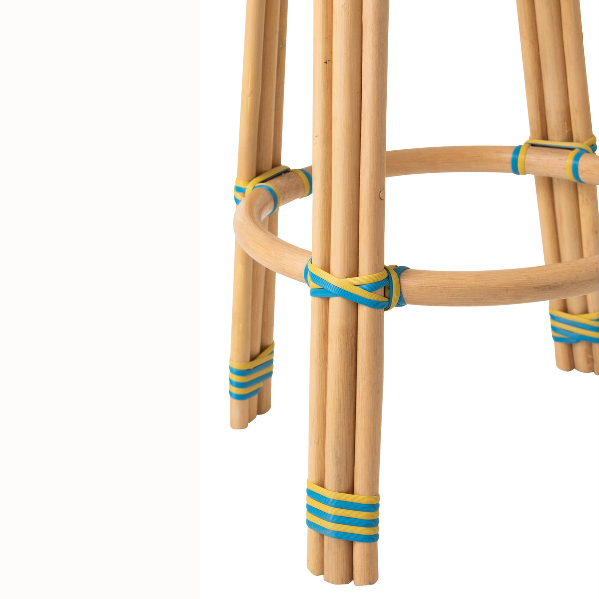 Hoker zewnętrzny Geo Round rattan żółty/azałurowy J-Line