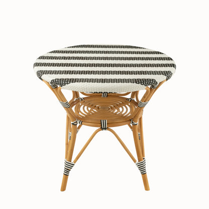 Stół jadalniany rattan czarny/biały J-Line
