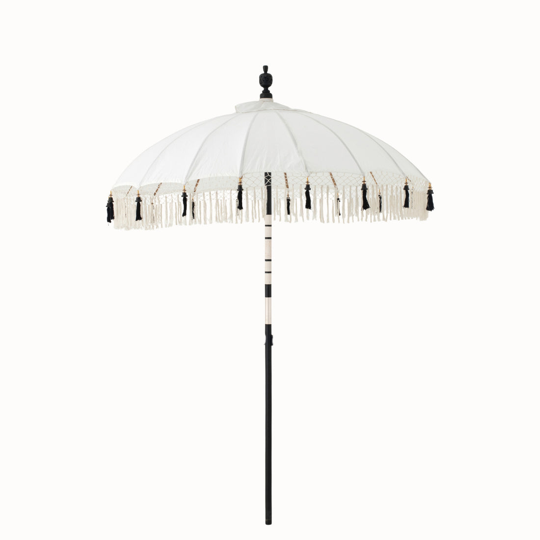 Parasol Flavie Drewno/Bawełna Ecru/Czarny J-Line