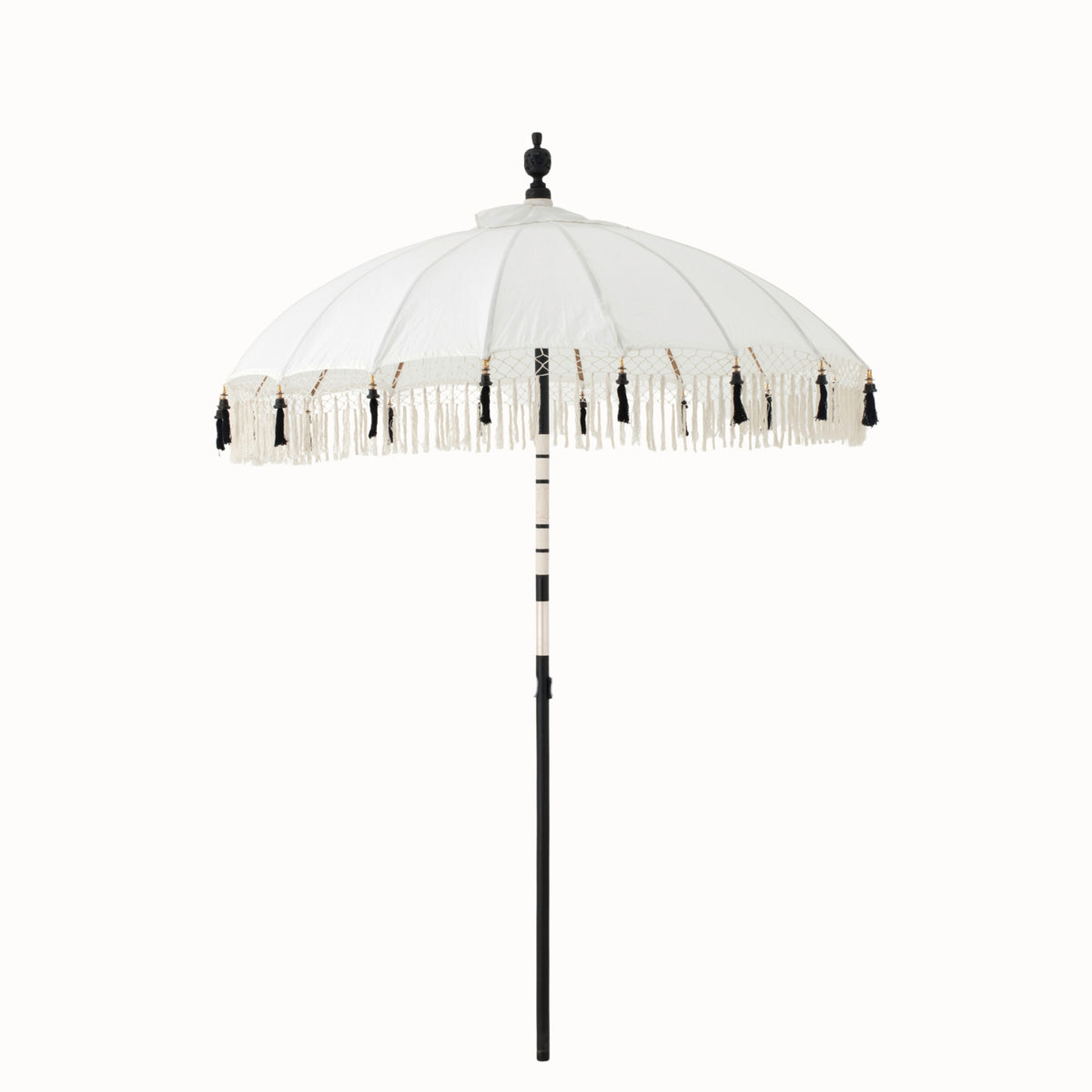 Parasol Flavie Drewno/Bawełna Ecru/Czarny J-Line