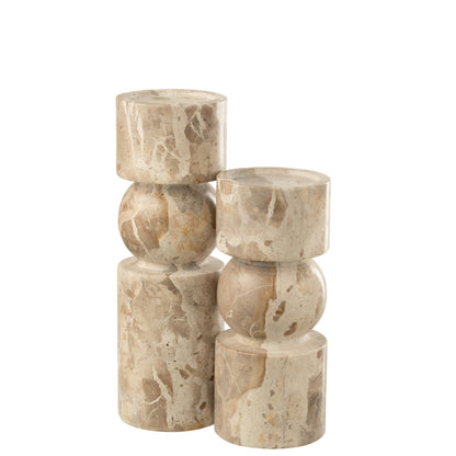 Świecznik marmurowy beżowy duży J-Line