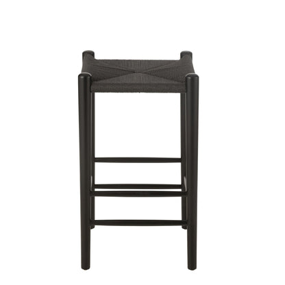 Hoker barowy Oriental Drewno bukowy/Lina Czarny J-Line