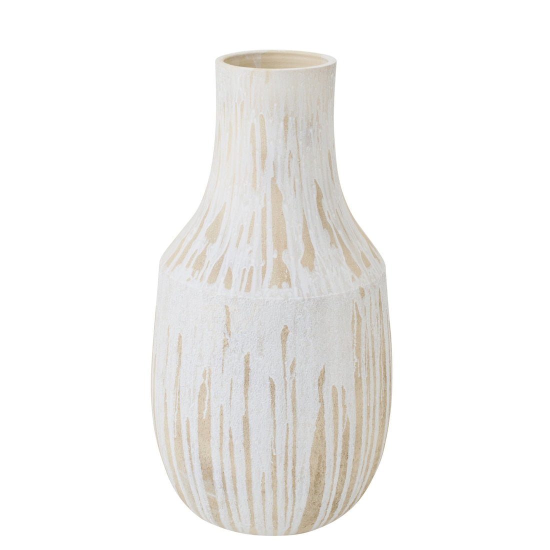 Wazon podłogowy ceramiczny biały/jasnobeżowy Large J-Line