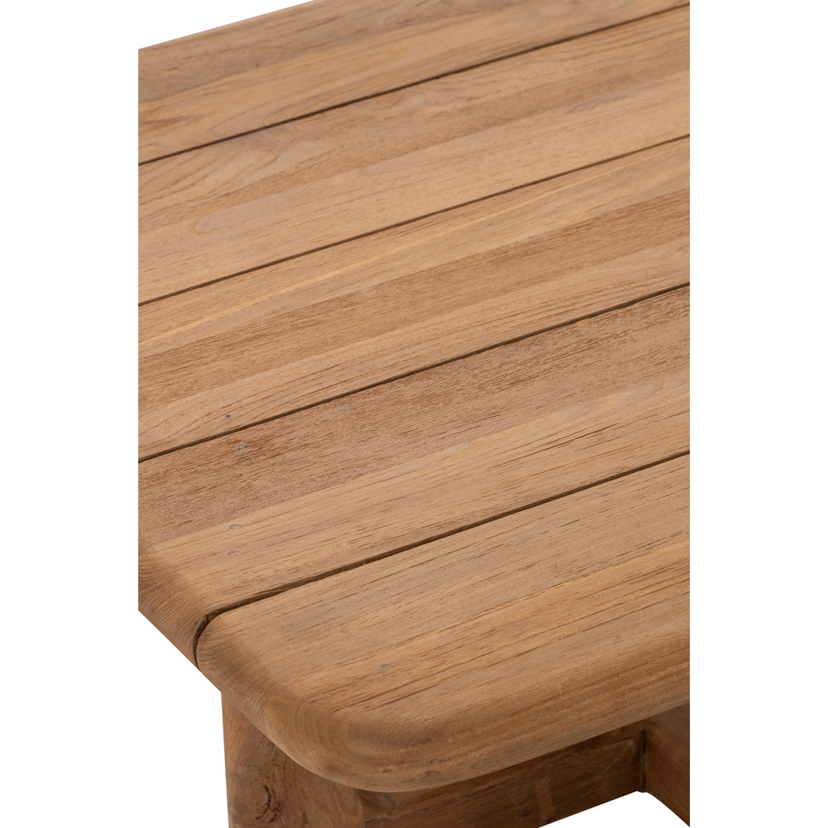 Stolik kawowy outdoor Cakra prostokątny z naturalnego drewna tekowego J-Line
