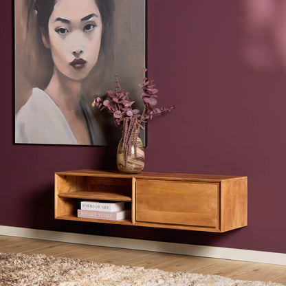 Zawieszana szafka RTV Ambiance Naturalne drewno mango 120cm Starfurn