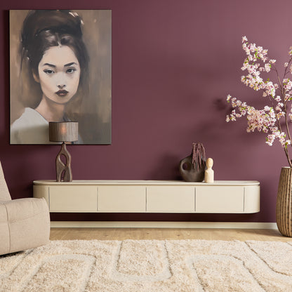Zawieszana szafka RTV Ambiance Naturalne drewno mango 120cm Starfurn