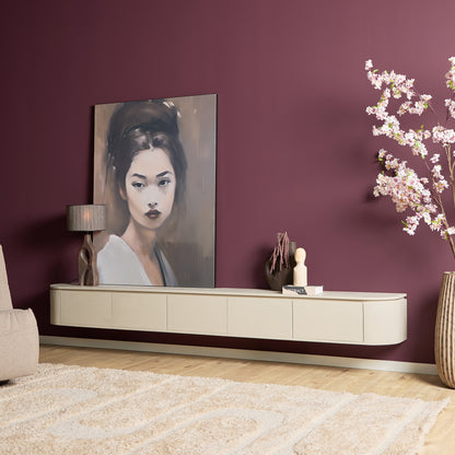 Zawieszana szafka RTV Ambiance Naturalne drewno mango 120cm Starfurn
