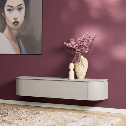 Zawieszana szafka RTV Ambiance Naturalne drewno mango 120cm Starfurn