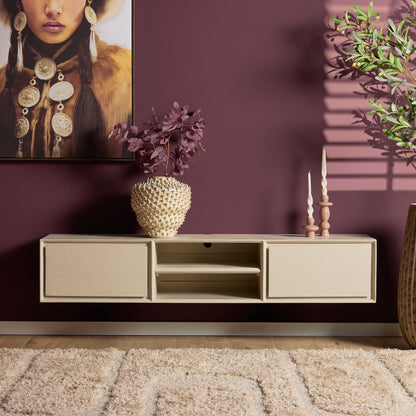 Zawieszana szafka RTV Ambiance Naturalne drewno mango 120cm Starfurn