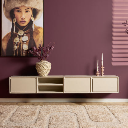 Zawieszana szafka RTV Ambiance Naturalne drewno mango 120cm Starfurn