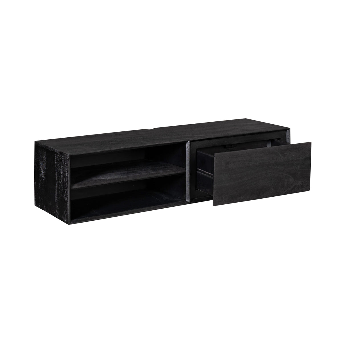 Zawieszona szafka RTV Ambiance Drewno mango Czarna 120cm Starfurn
