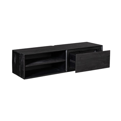 Zawieszona szafka RTV Ambiance Drewno mango Czarna 120cm Starfurn