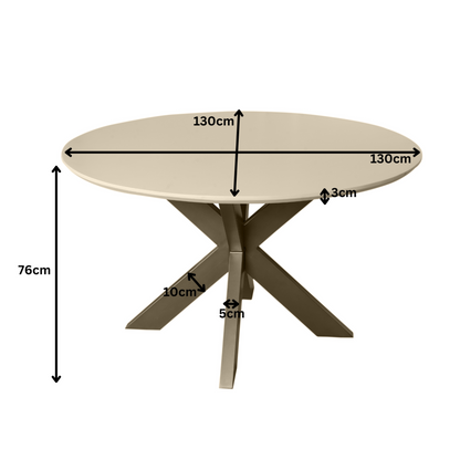 Stół do jadalni Madison Drewno mahoniowe Piaskowy Okrągły 130cm Starfurn
