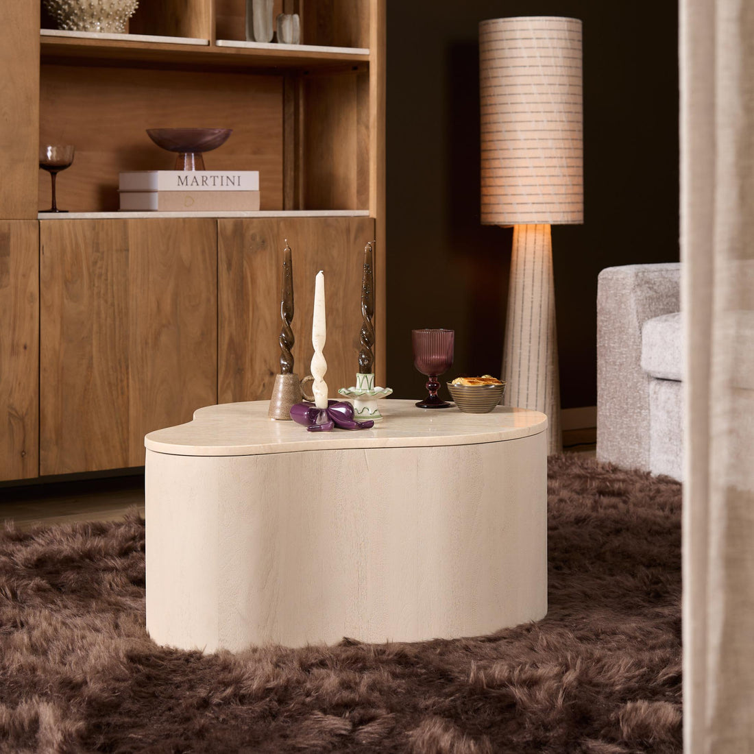 Stolik kawowy Lovi Drewno mango Piaskowy 77cm Starfurn