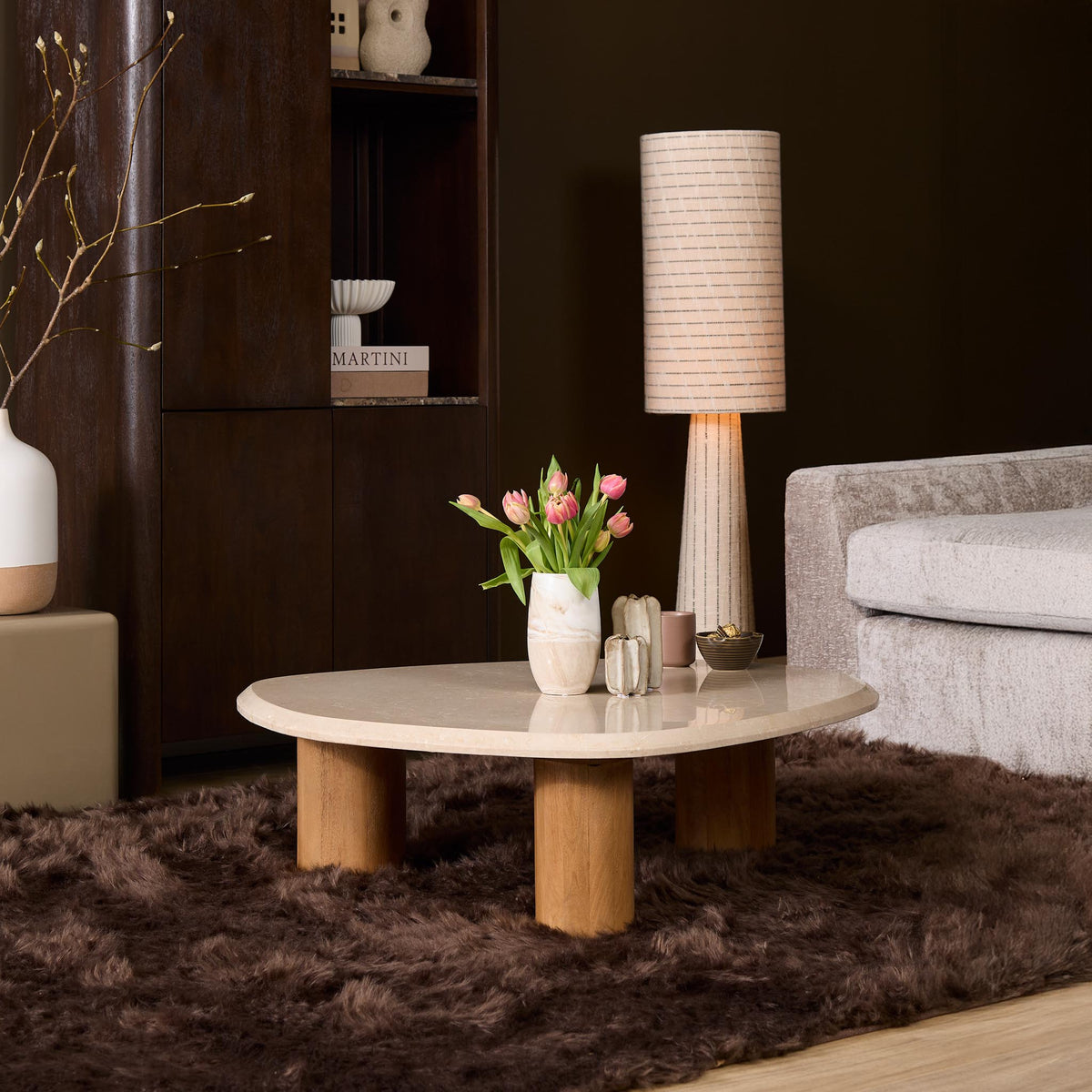Stolik kawowy Nuvé Botticino Naturalny Marmur 100cm Starfurn