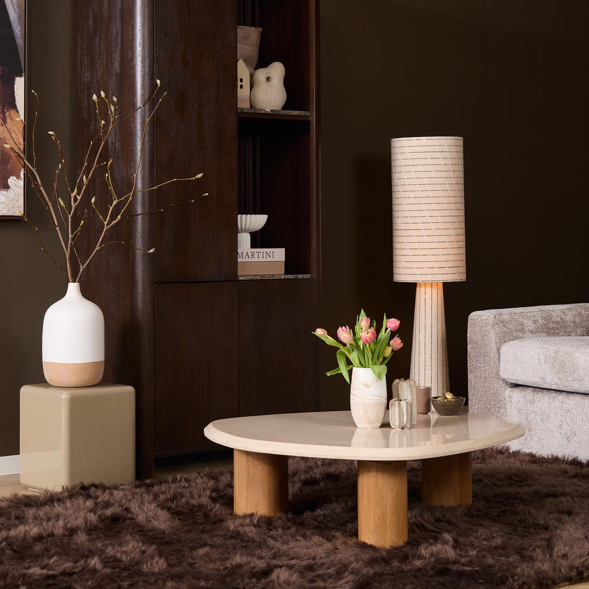 Stolik kawowy Nuvé Botticino Naturalny Marmur 100cm Starfurn