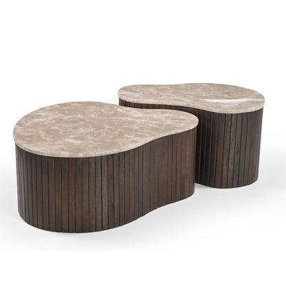 Stolik kawowy Nomi Drewno mahoniowe Brązowy 84cm Starfurn