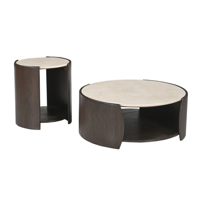 Stolik kawowy Rune Botticino Marmur 80cm Starfurn