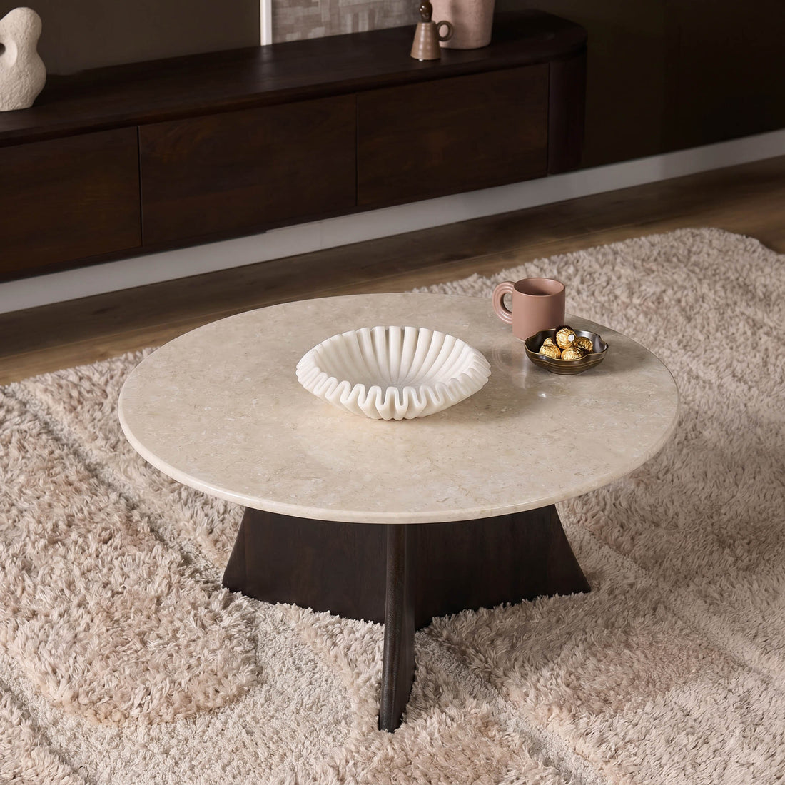 Stolik kawowy Milo Botticino Marmur 80cm Starfurn