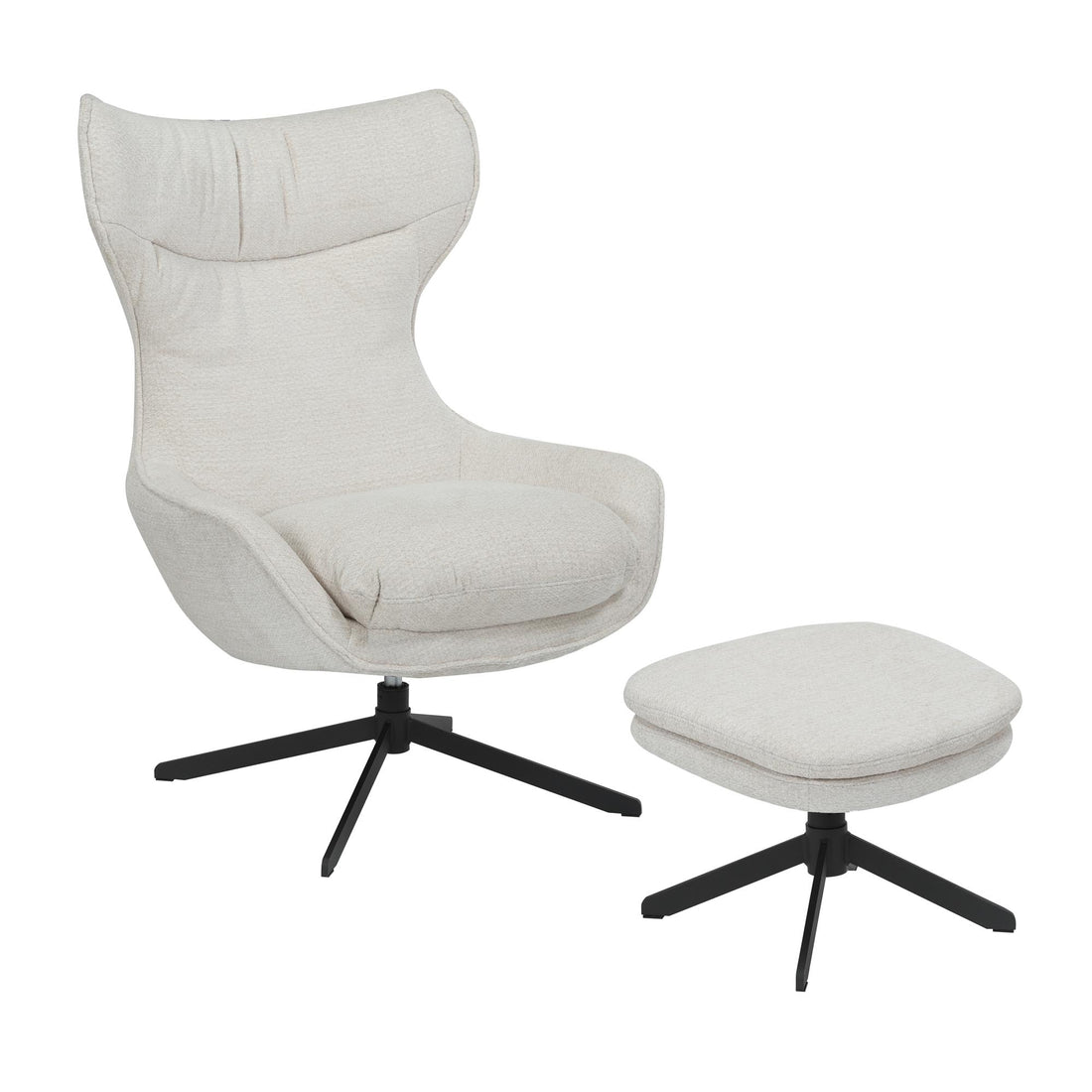 Fotel obrotowy Olivia, tkanina off white, Starfurn