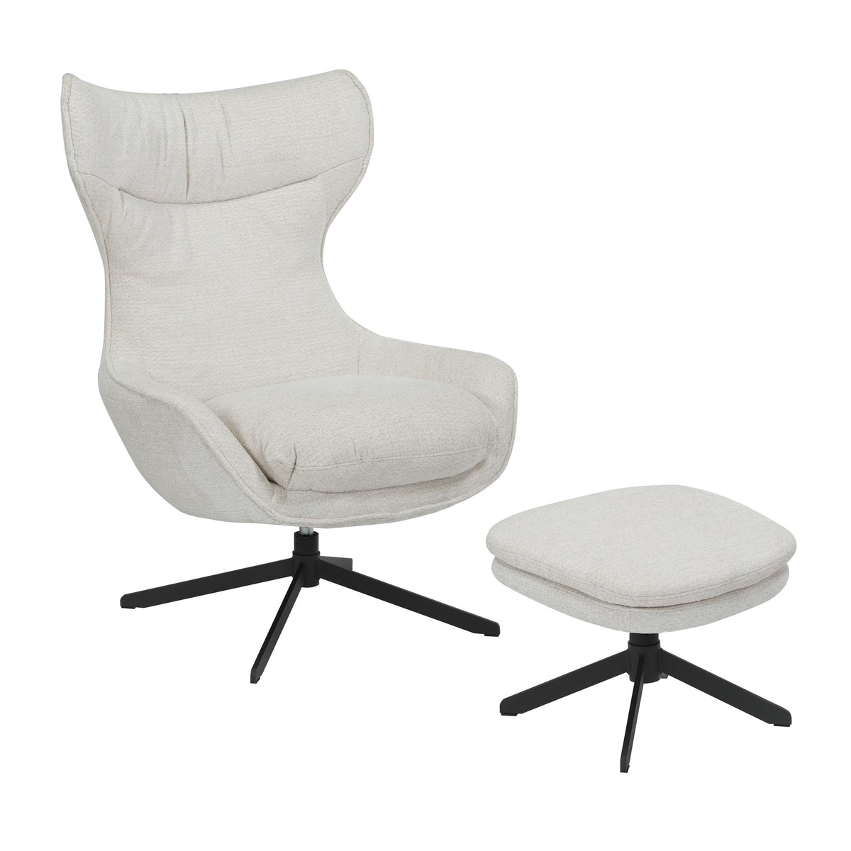 Fotel obrotowy Olivia, tkanina off white, Starfurn