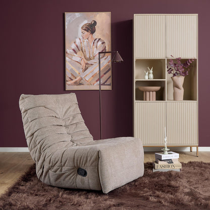 Fotel rozkładany Zen Tkanina Taupe Starfurn