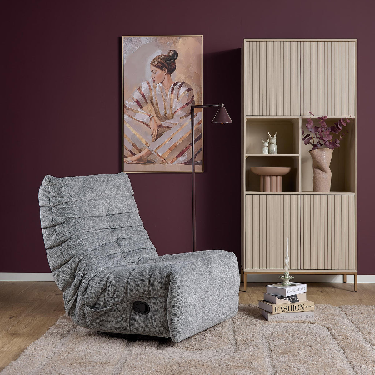 Fotel relaksacyjny Zen Tkanina Szara Starfurn