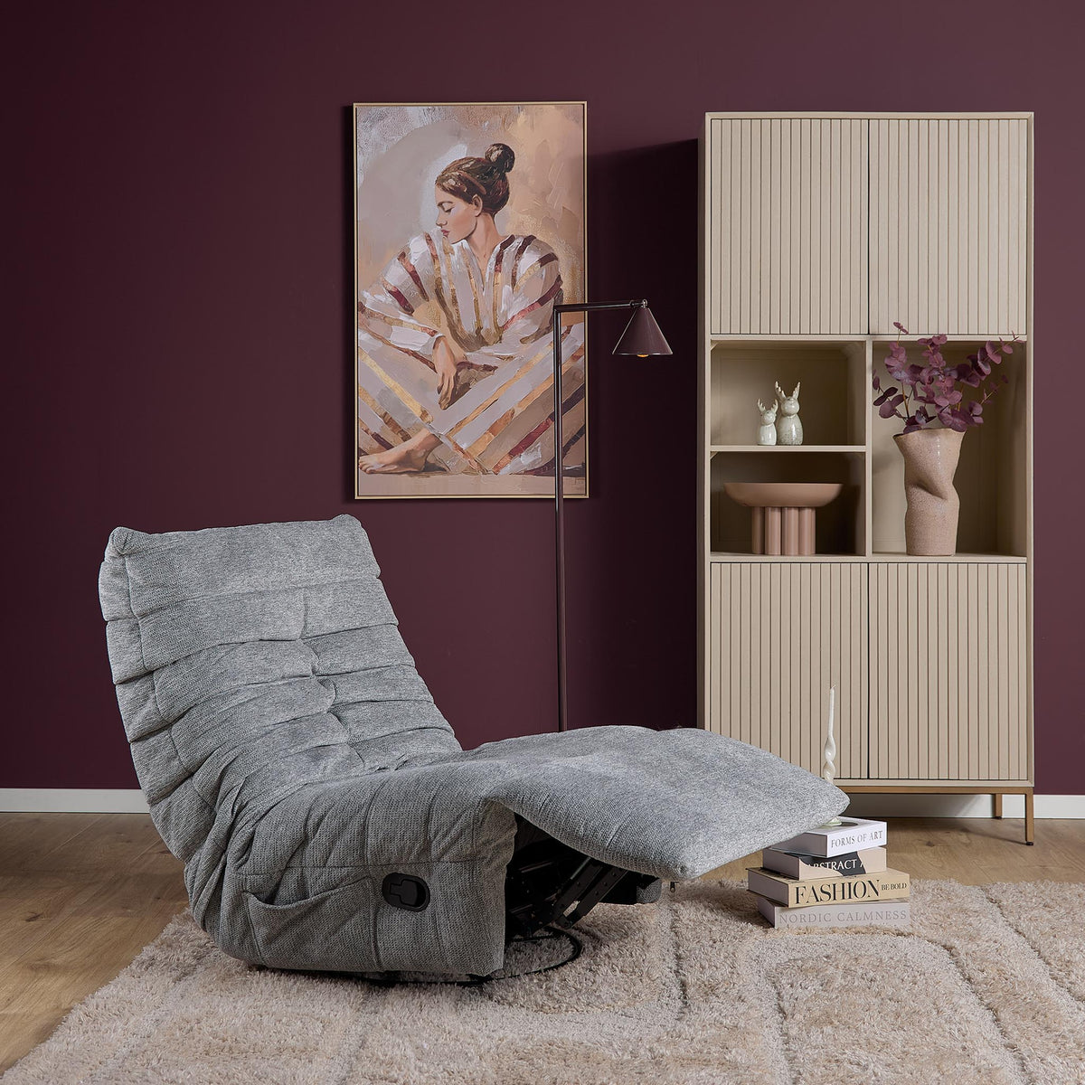 Fotel relaksacyjny Zen Tkanina Szara Starfurn