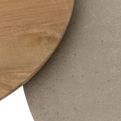 DTP Home Zestaw 2 stolików kawowych Nova Teak + Trawertyn