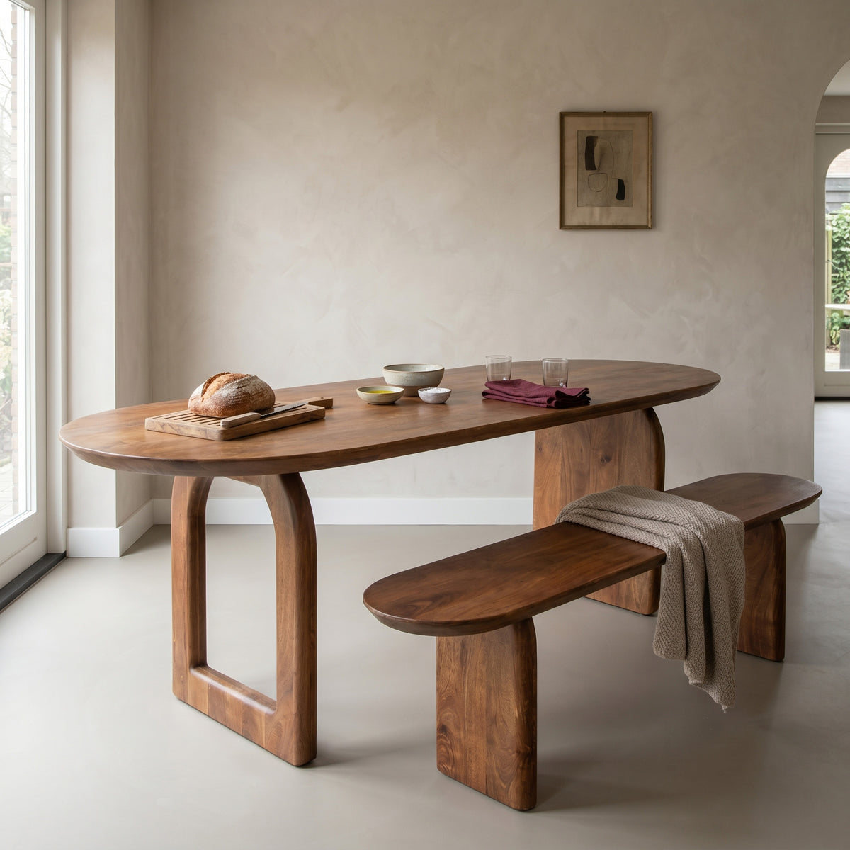 Stół do jadalni Bullnose Mix Brązowy 180cm Raw Materials