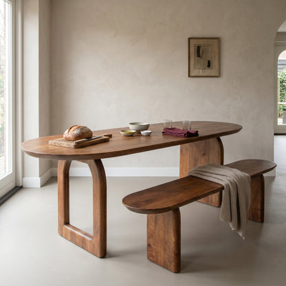 Stół do jadalni Bullnose Mix Brązowy 180cm Raw Materials