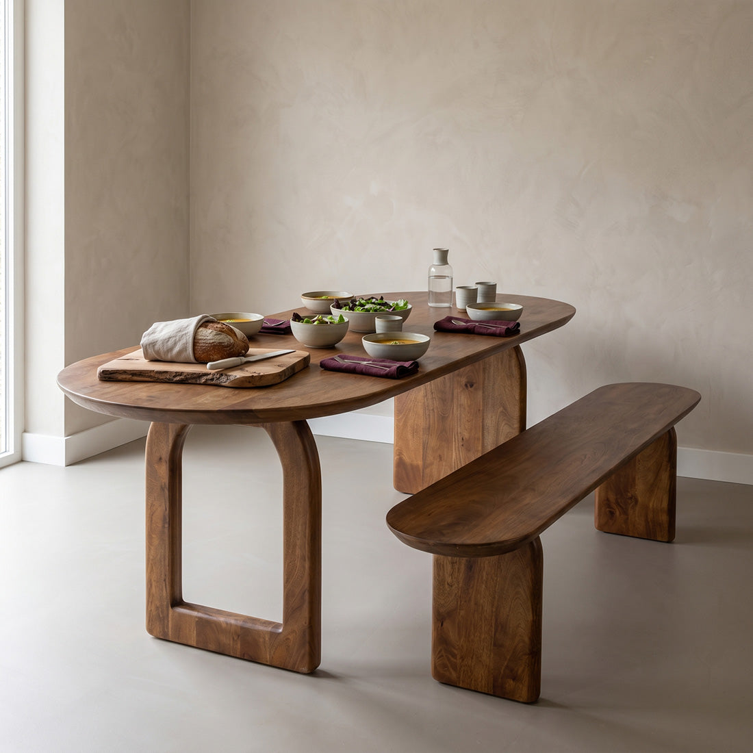 Stół do jadalni Bullnose Mix Brązowy 200cm Raw Materials