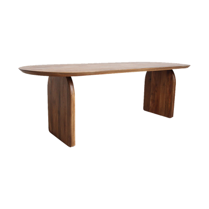 Stół do jadalni Bullnose zamknięty brązowy 200 cm Raw Materials