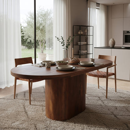 Stół do jadalni Bullnose Prostokątny Owalny Drewno mango 180cm Raw Materials