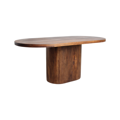 Stół do jadalni Bullnose prostokątny owalny z drewna mahoniowego 200 cm Raw Materials
