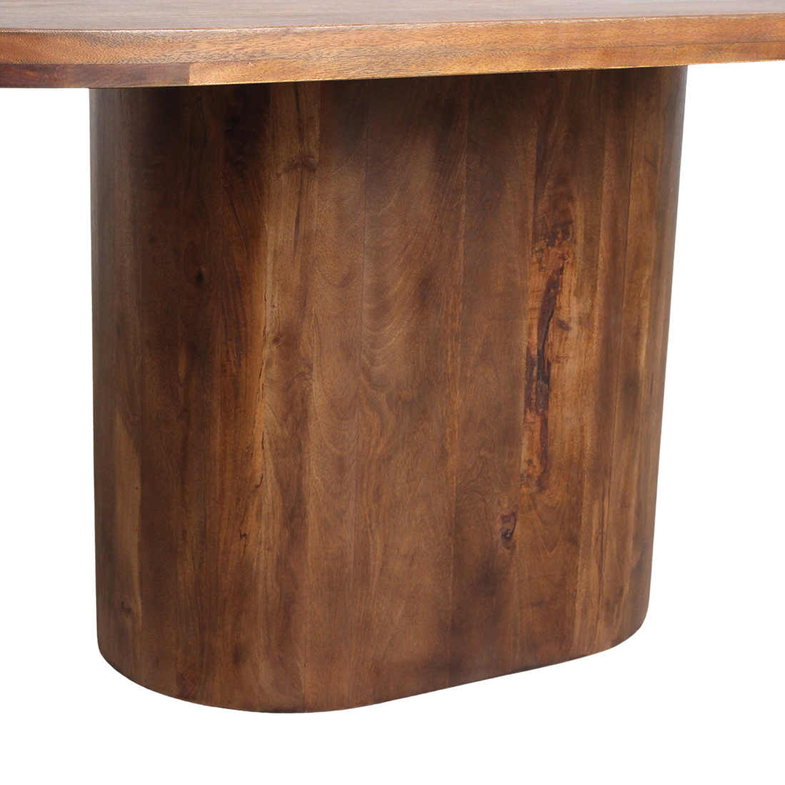 Stół do jadalni Bullnose prostokątny owalny z drewna mahoniowego 200 cm Raw Materials