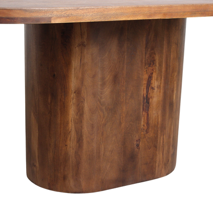 Stół do jadalni Bullnose prostokątny owalny z drewna mahoniowego 200 cm Raw Materials