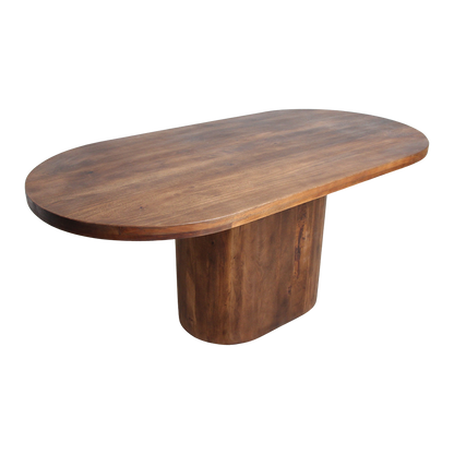Stół do jadalni Bullnose prostokątny owalny z drewna mahoniowego 240 cm Raw Materials