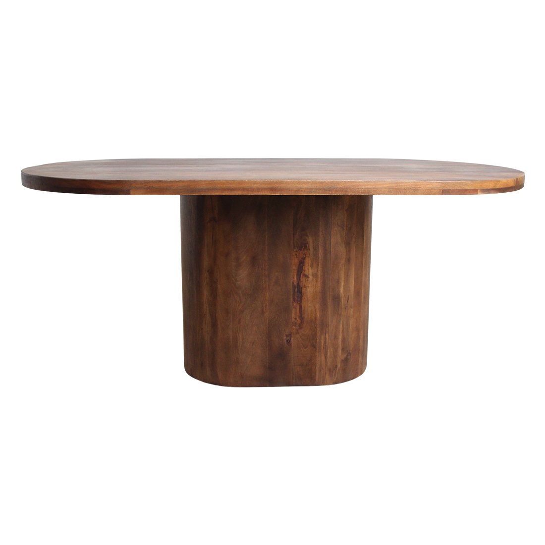 Stół do jadalni Bullnose prostokątny owalny z drewna mahoniowego 240 cm Raw Materials