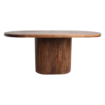 Stół do jadalni Bullnose prostokątny owalny z drewna mahoniowego 240 cm Raw Materials
