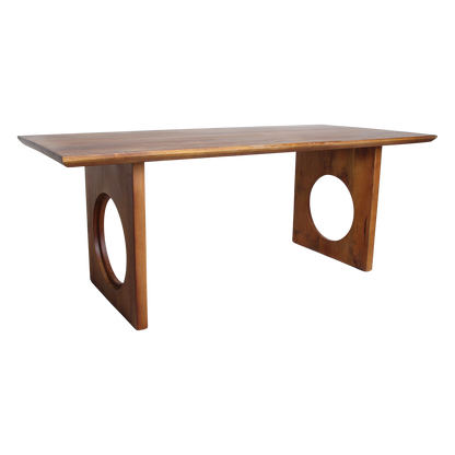 Stół do jadalni Bullnose Chamfered Loop z drewna mango 200 cm Raw Materials
