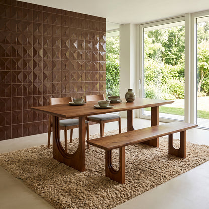 Stół do jadalni Bullnose Chamfered Arch z drewna mango 200 cm Raw Materials