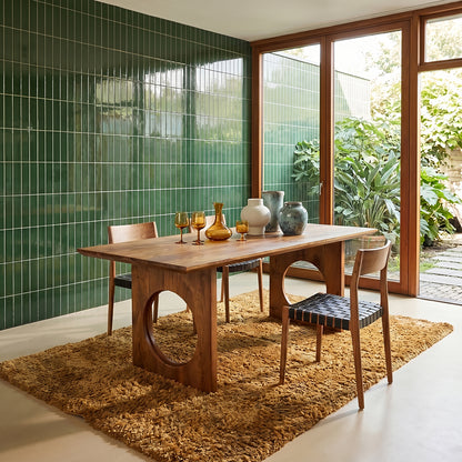 Stół do jadalni Bullnose Chamfered Loop z drewna mango 240 cm Raw Materials