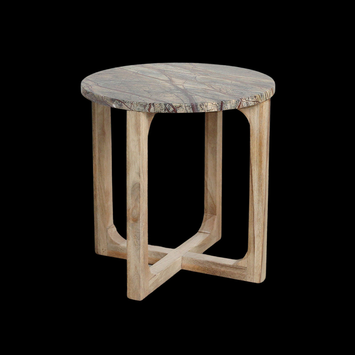 Stolik pomocniczy Bizar Marmur- 50x50x50 cm Surowce