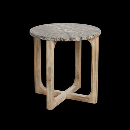 Stolik pomocniczy Bizar Marmur- 50x50x50 cm Surowce