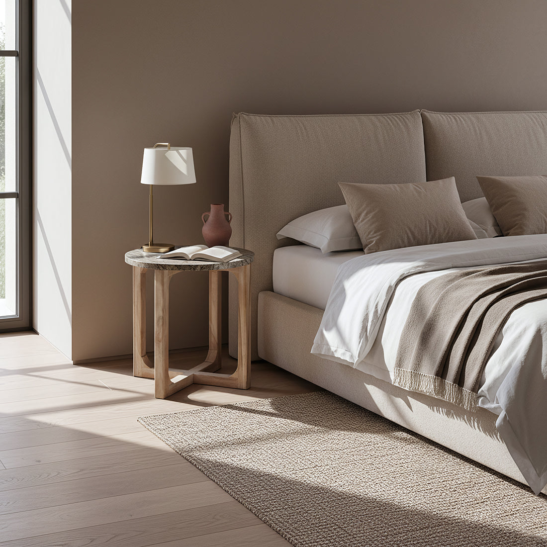 Stolik pomocniczy Bizar Marmur- 50x50x50 cm Surowce